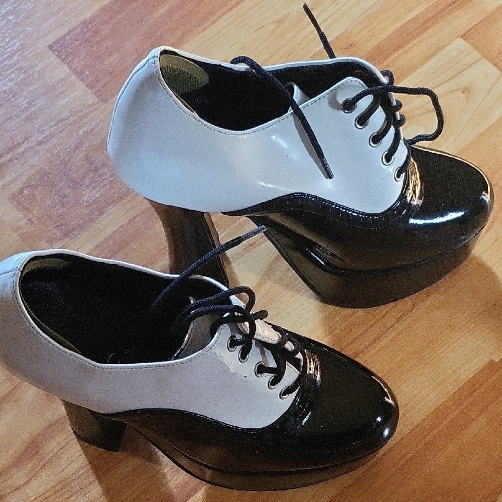 Pleaser Black and White Heels